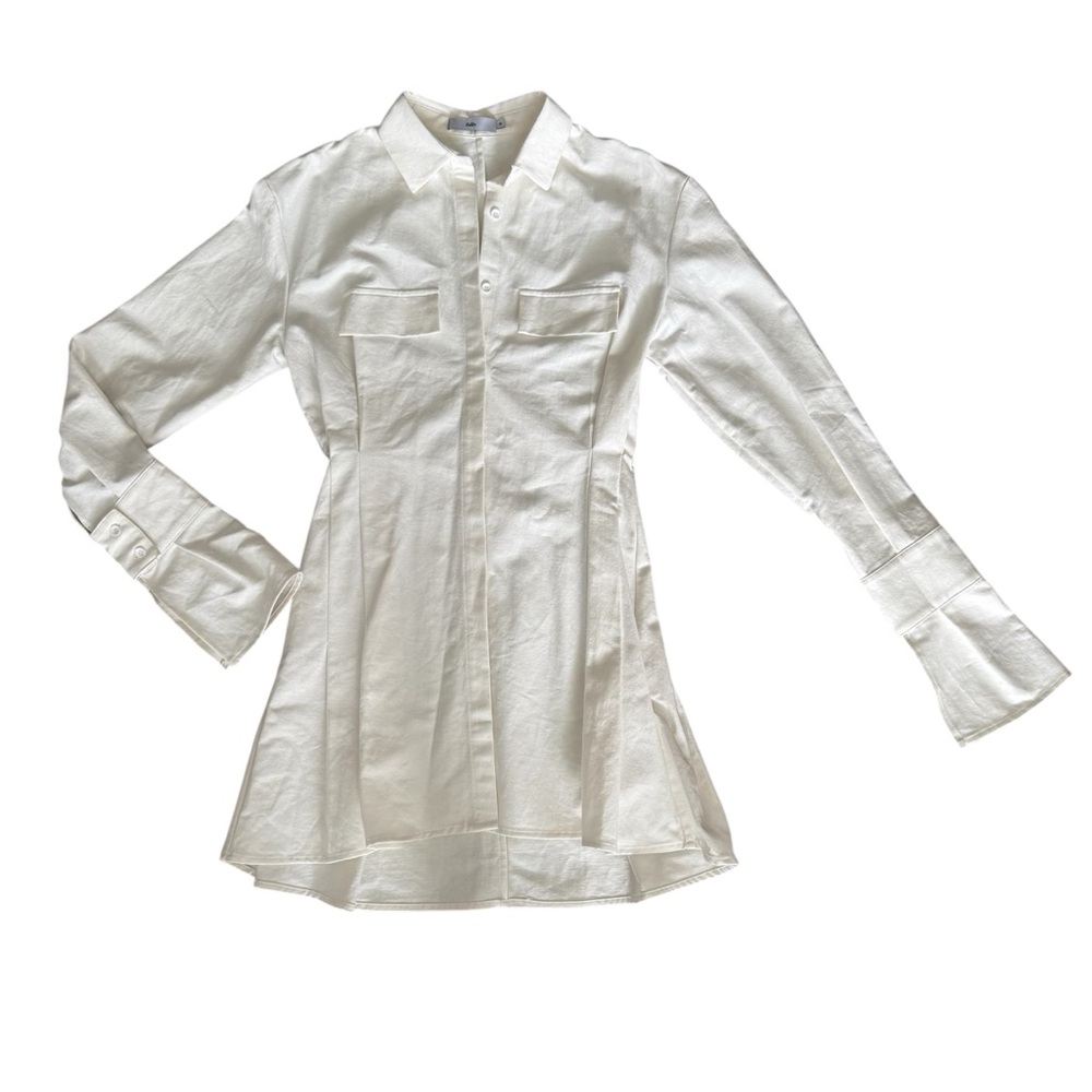 Adika White Button-Up Shirt Dress